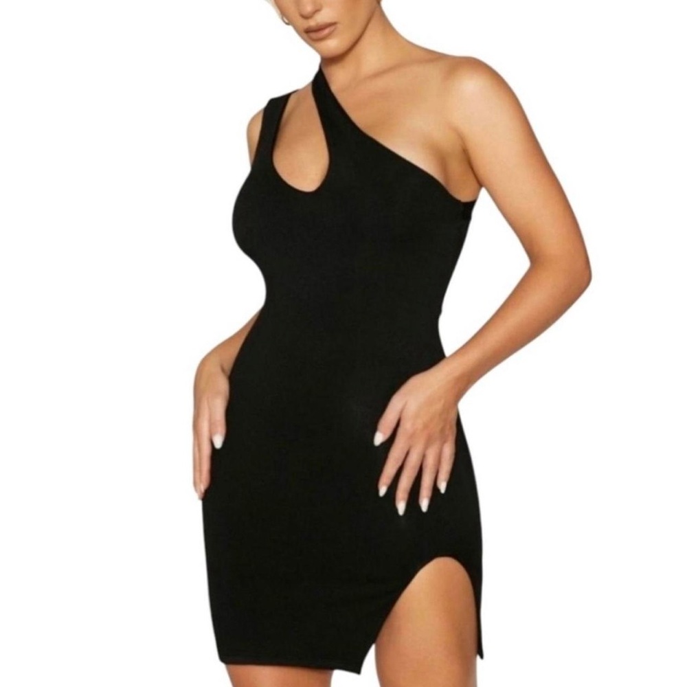 NEW NAKED WARDROBE One Shoulder Cutout Sheath Mini dress